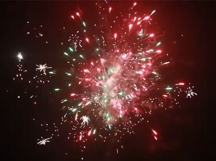 Feu d'artifice pour un mariage